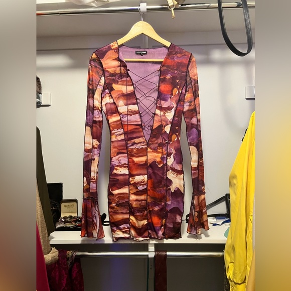 Fashion Nova- Abbey Mesh Mini Dress - Picture 4 of 5